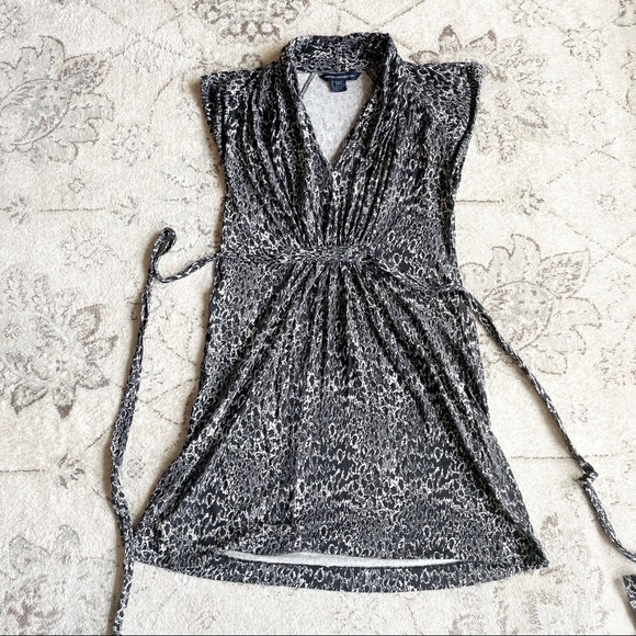 French Connection Black Printed Jersey Dress Size 4 - Picture 6 of 10